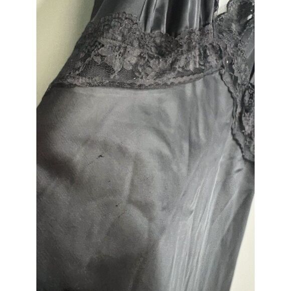 Abercrombie and Fitch Black Satin Lace Slip Midi Dress Size Medium - Picture 7 of 9